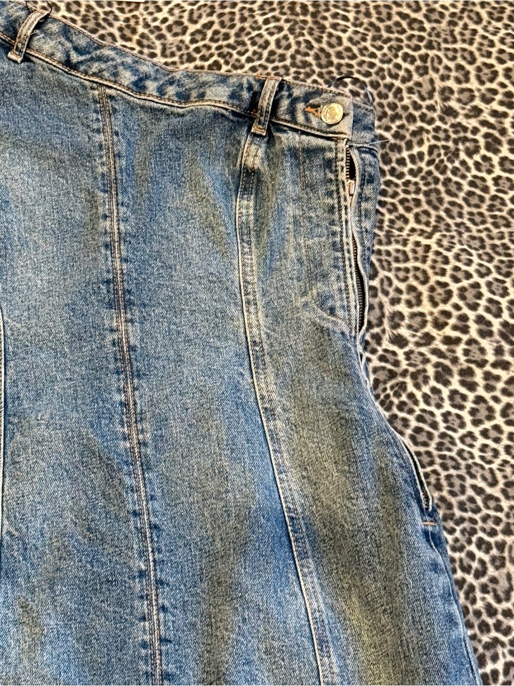 Zara Asymmetrical One-Shoulder Denim Mini Dress - Blue Size M NWT - Picture 9 of 11